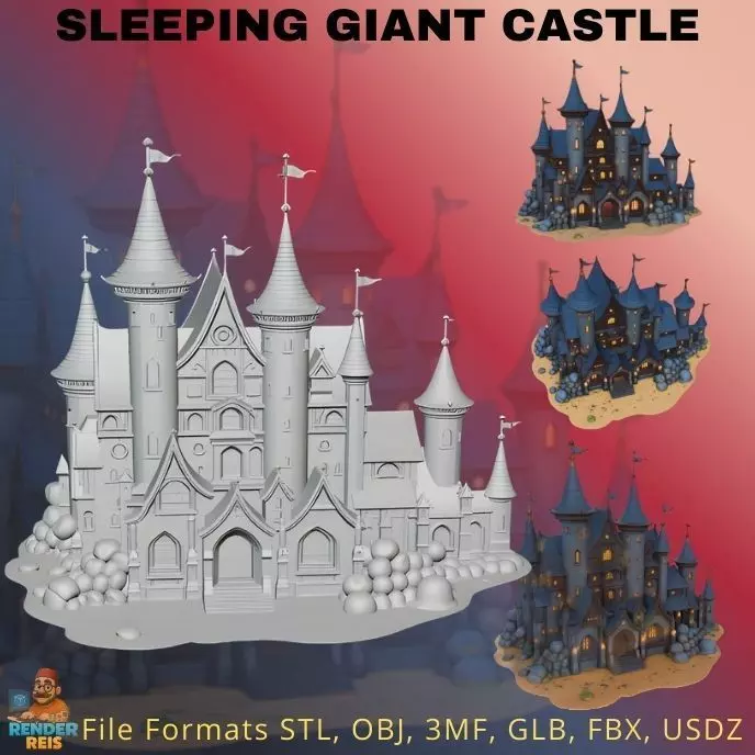 Sleeping Giant Castle 3D print model
