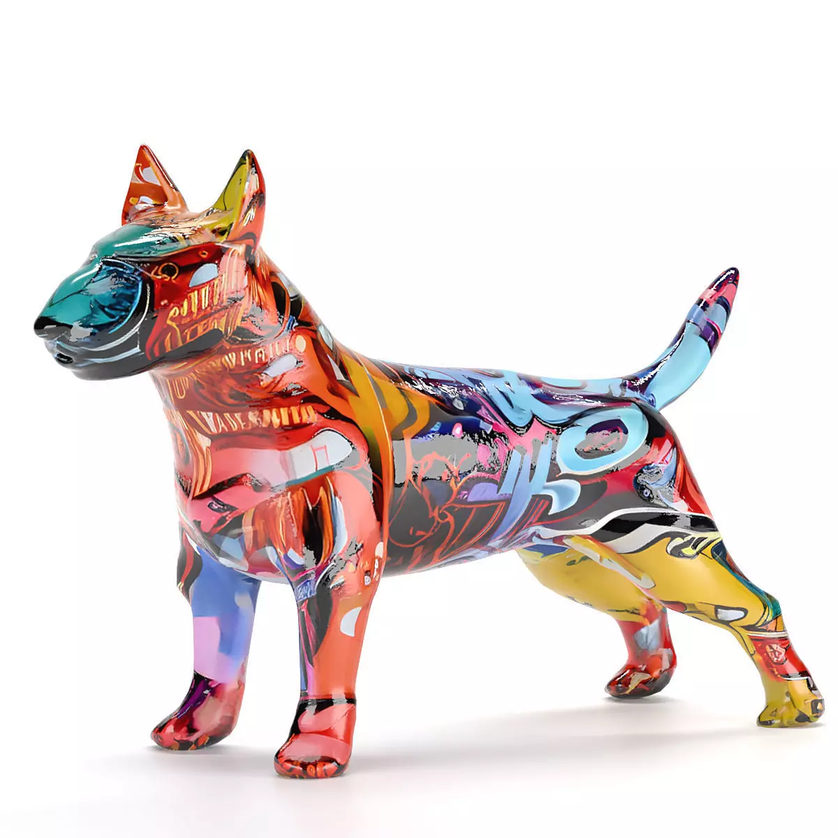 Graffiti dog 3D model_0