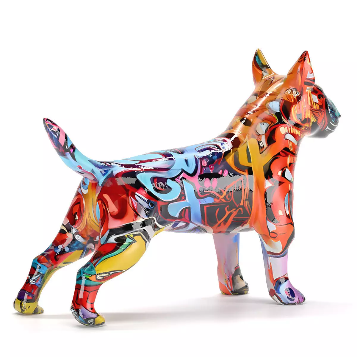 Graffiti dog 3D model_2