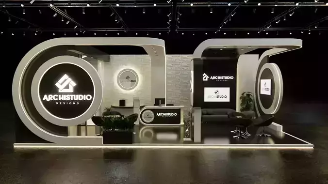 Exhibition booth design 3D model 11m x 6m 3D model