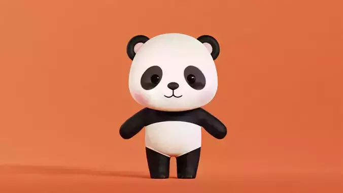 Cartoon Panda Character Chibi Kawaii