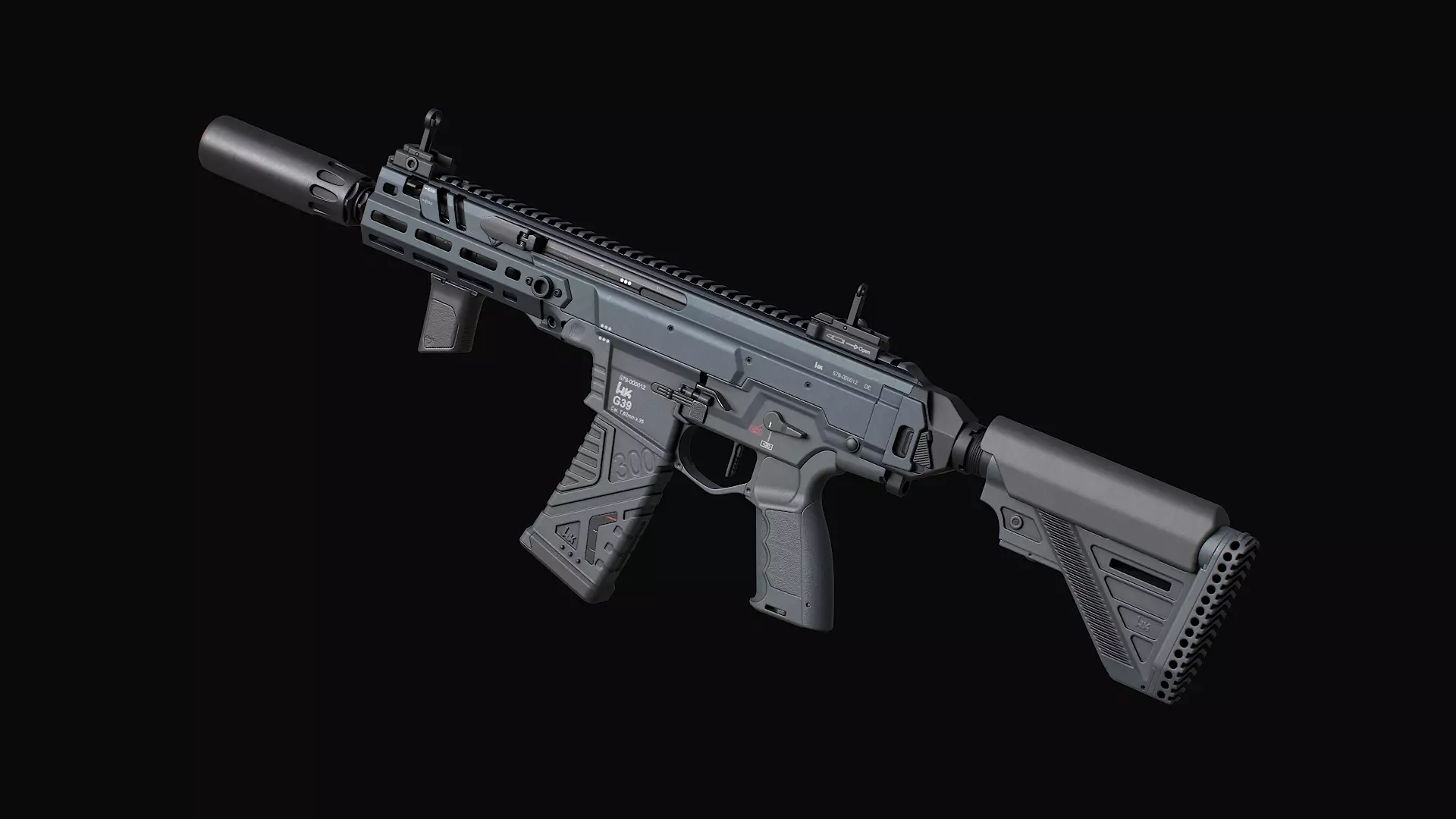 HK437 G39 Assault Rifle Low-poly 3D model_0