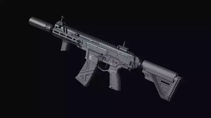 HK437 G39 Assault Rifle Low-poly 3D model