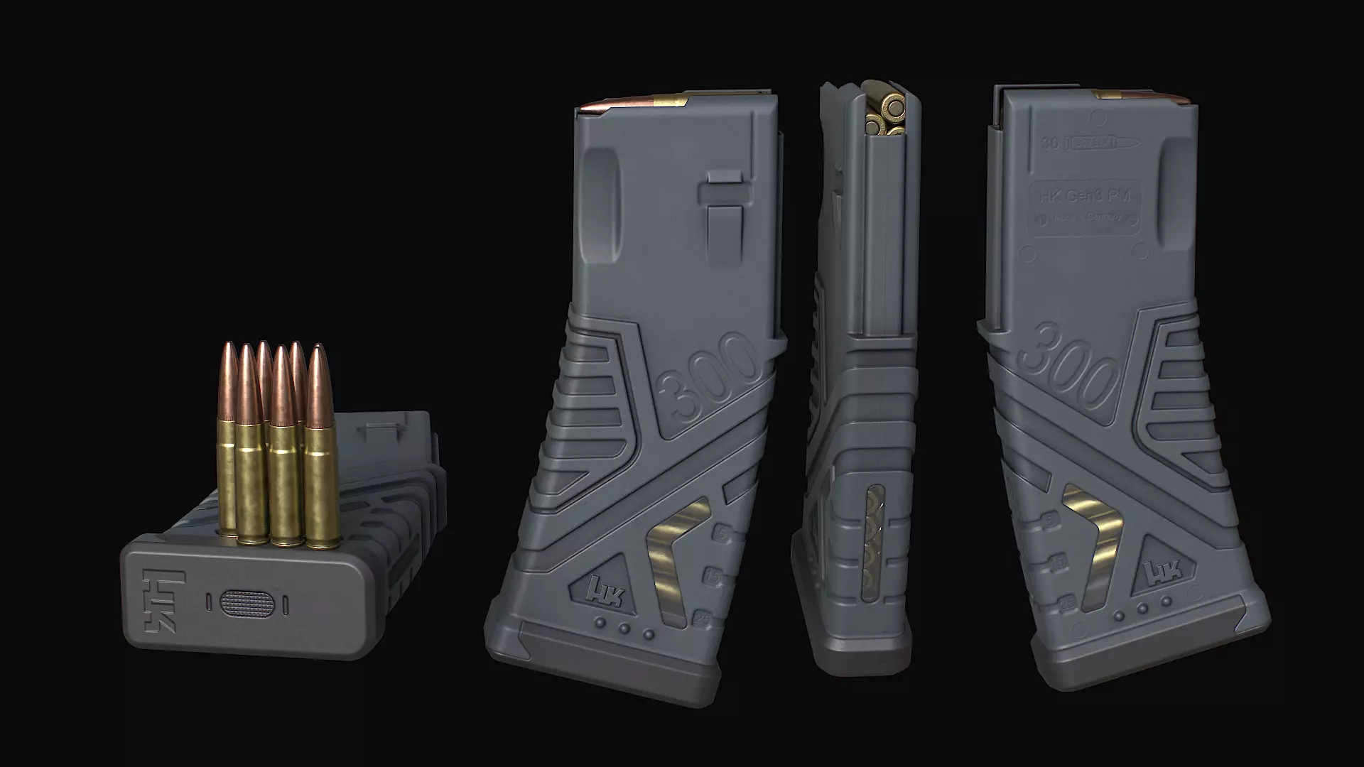 HK437 G39 Assault Rifle Low-poly 3D model_20