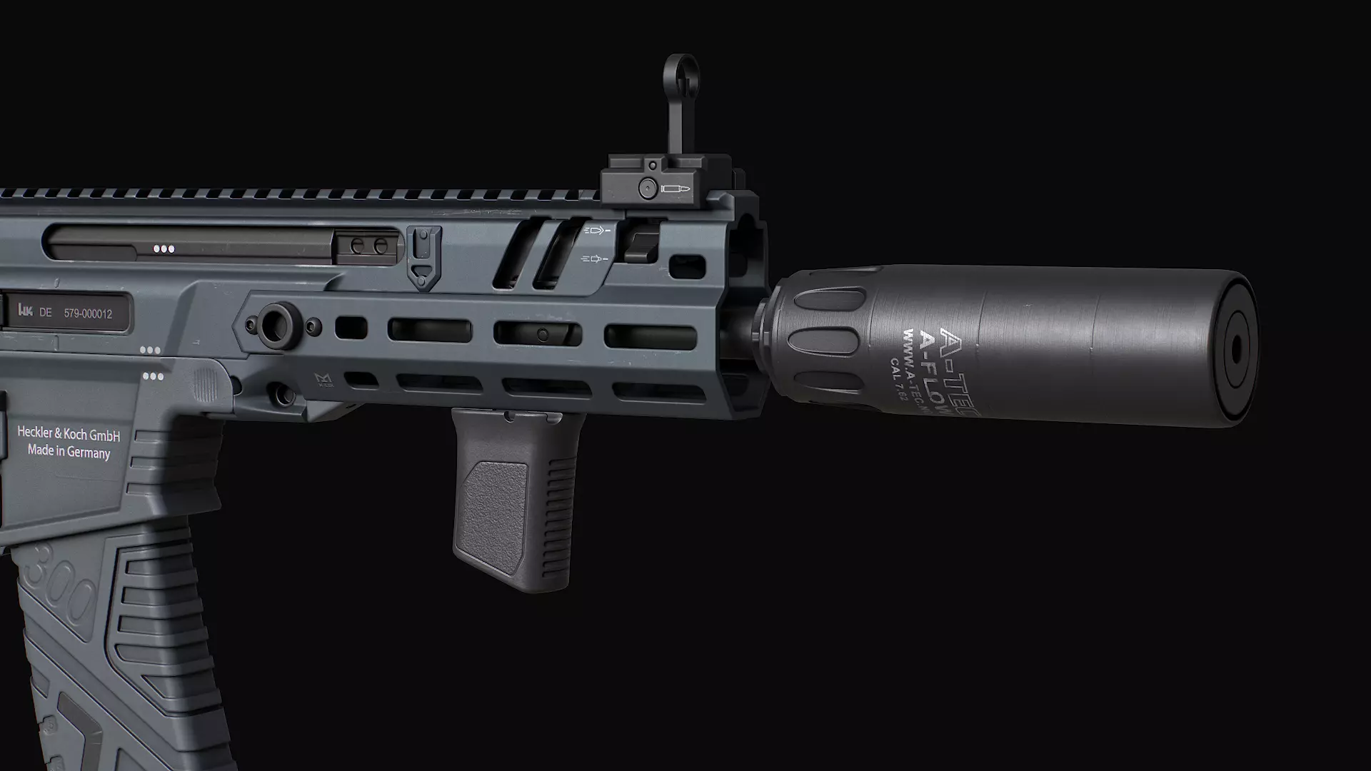 HK437 G39 Assault Rifle Low-poly 3D model_17