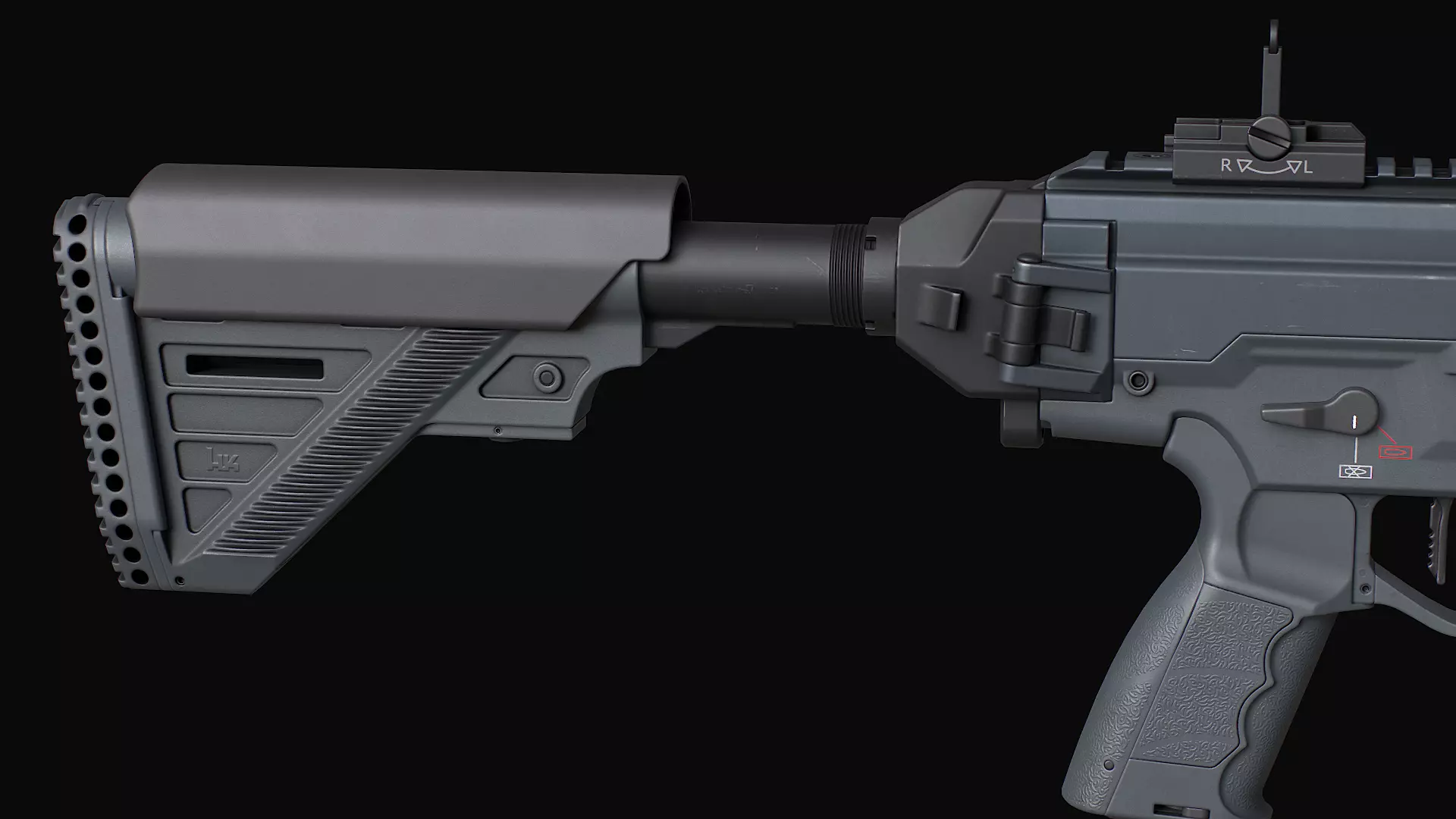 HK437 G39 Assault Rifle Low-poly 3D model_15