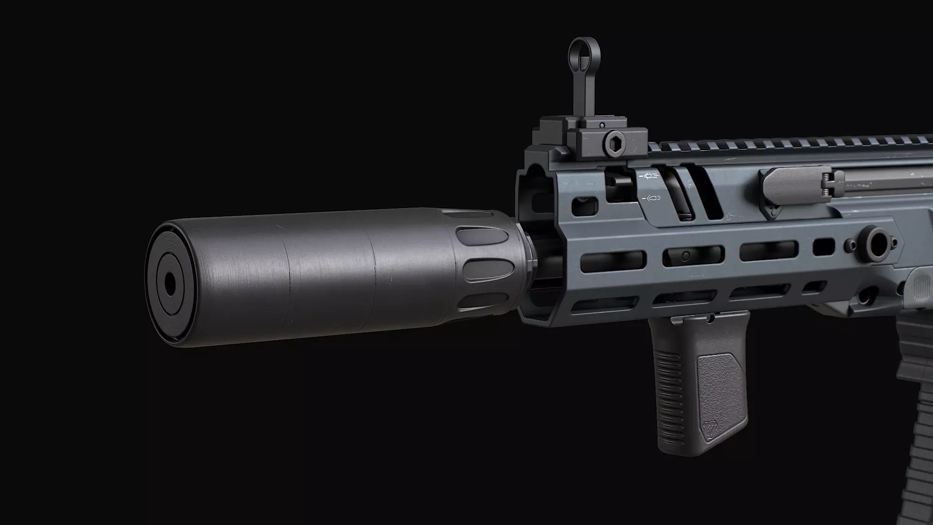 HK437 G39 Assault Rifle Low-poly 3D model_8