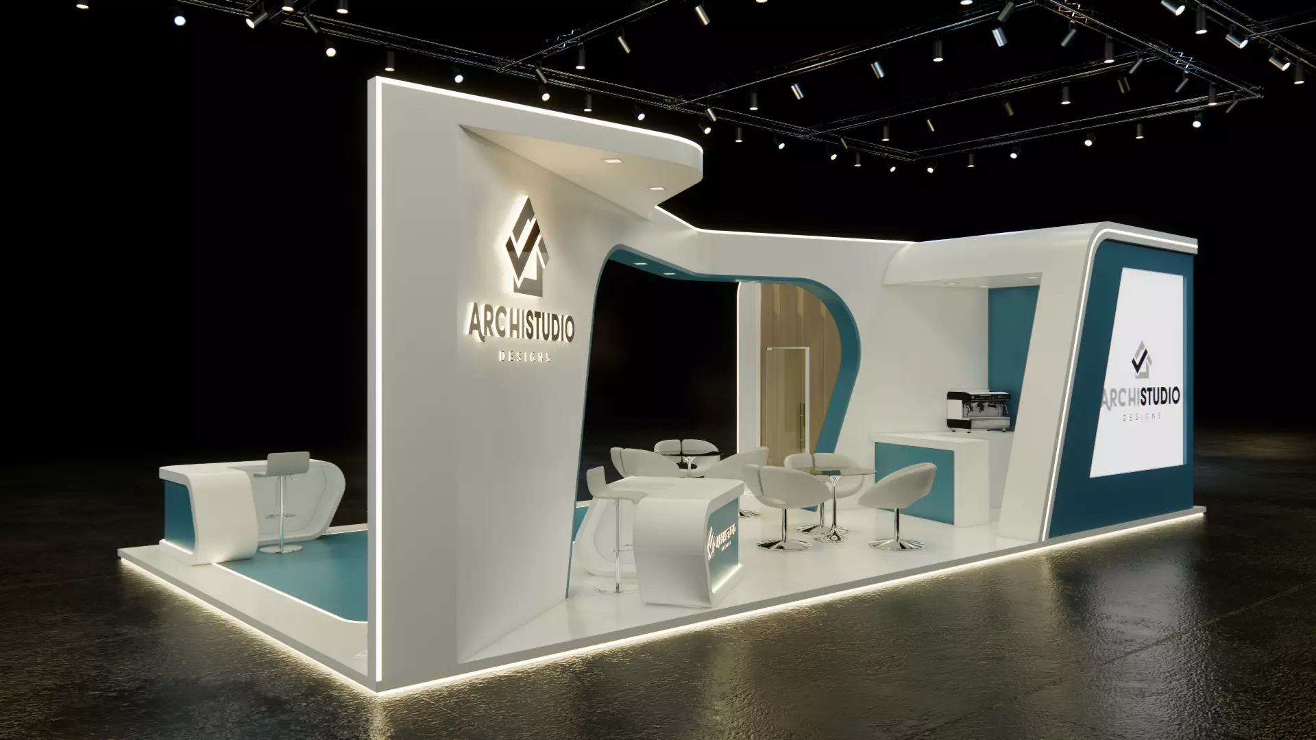 Exhibition booth design 3D model 12m x 6m 3D model_3