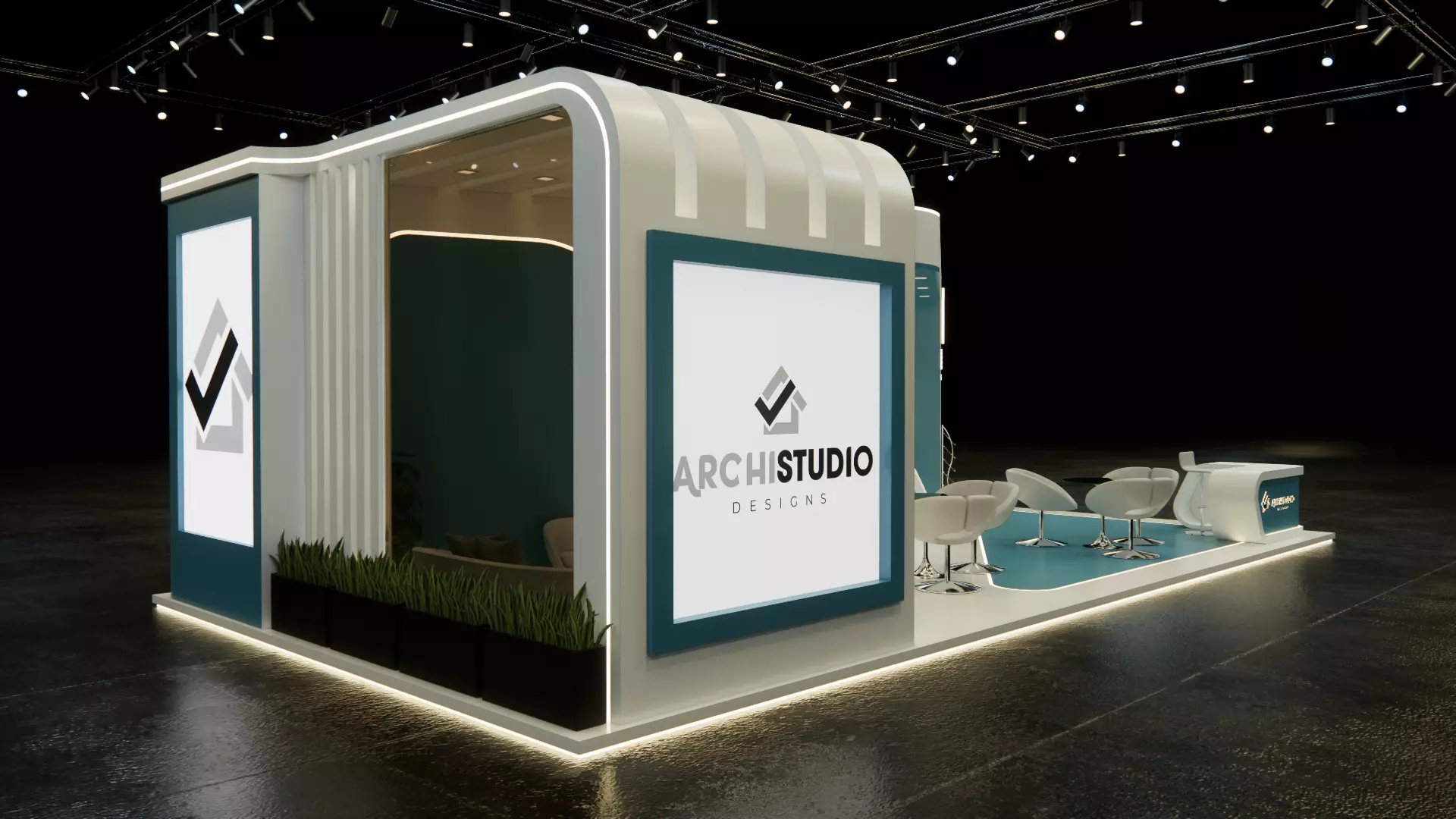 Exhibition booth design 3D model 12m x 6m 3D model_8