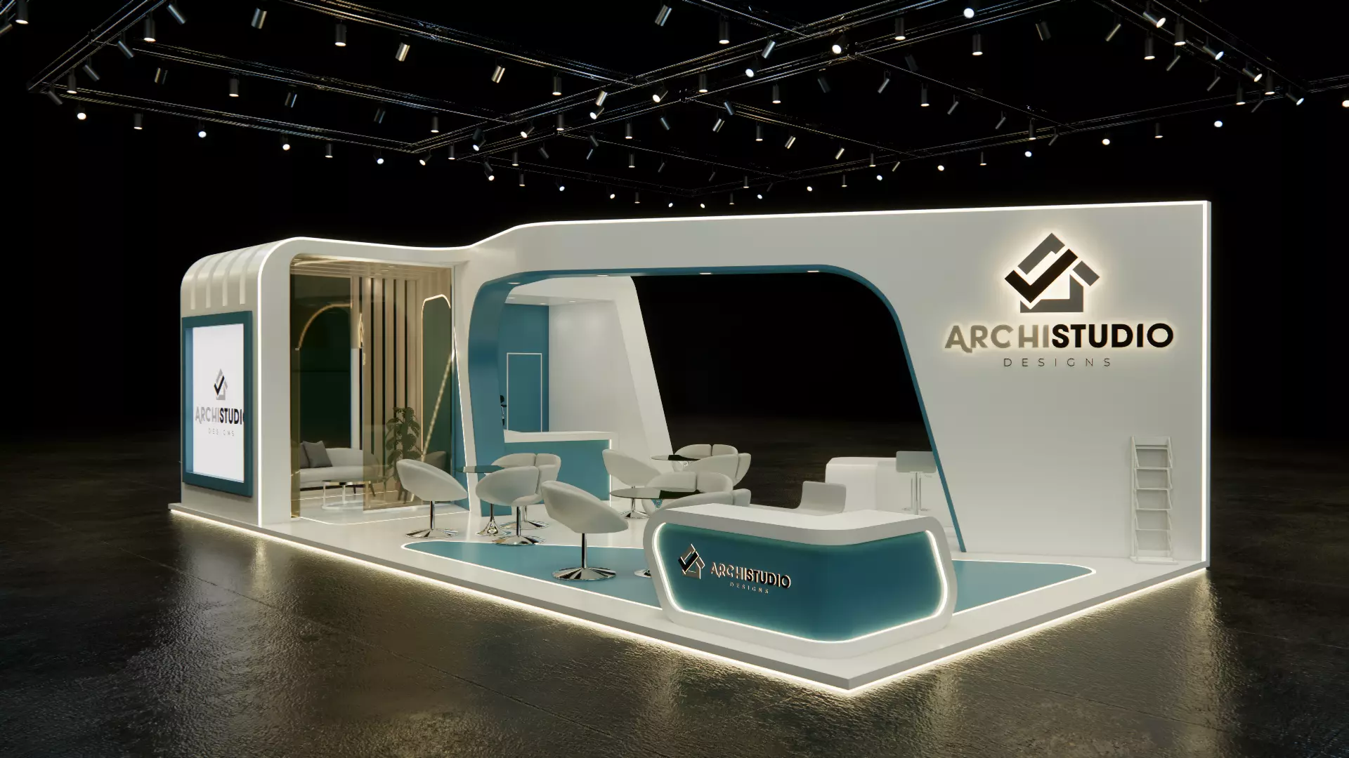 Exhibition booth design 3D model 12m x 6m 3D model_1