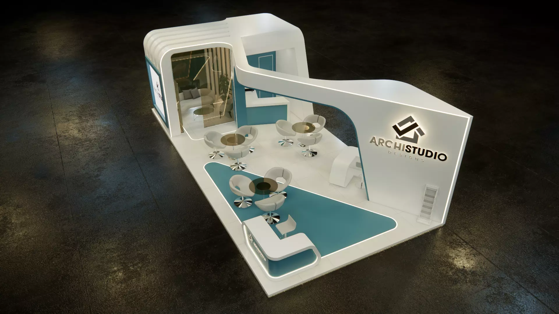 Exhibition booth design 3D model 12m x 6m 3D model_13