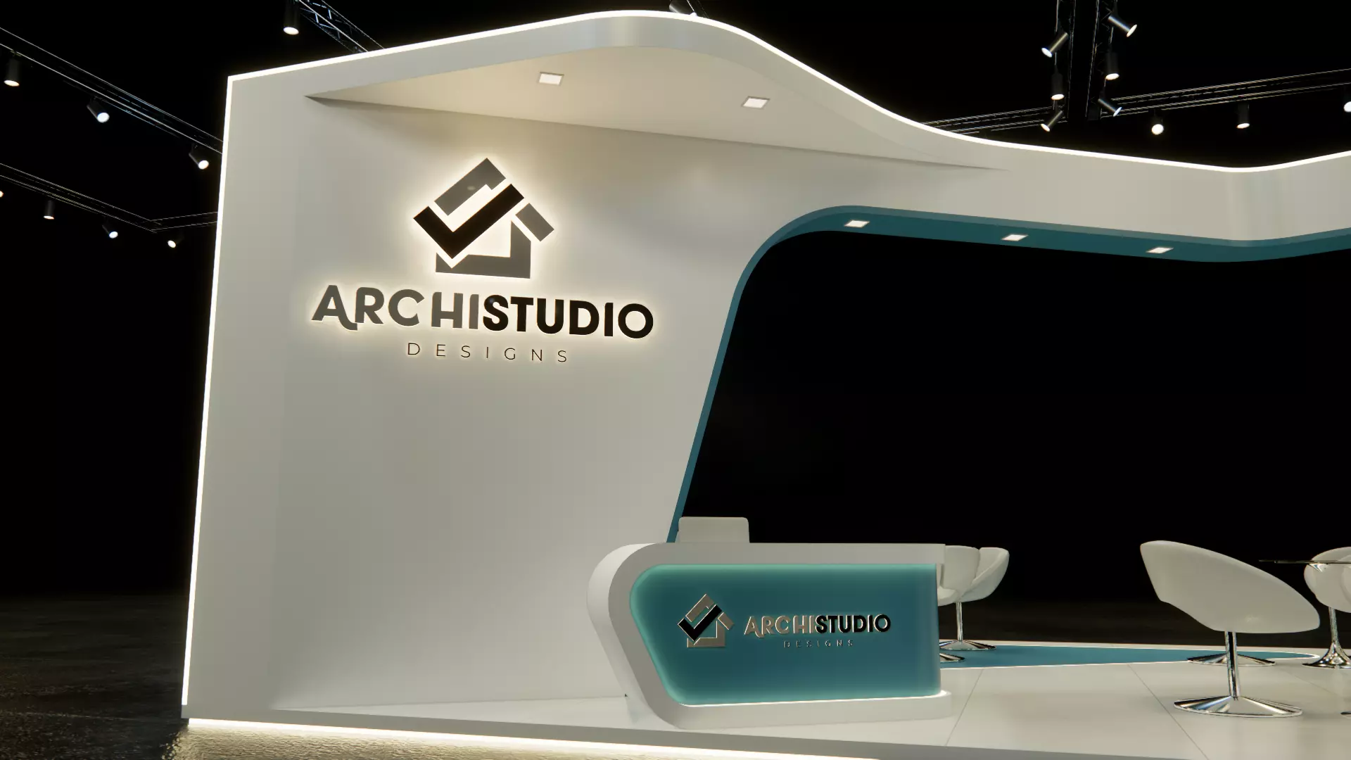 Exhibition booth design 3D model 12m x 6m 3D model_11