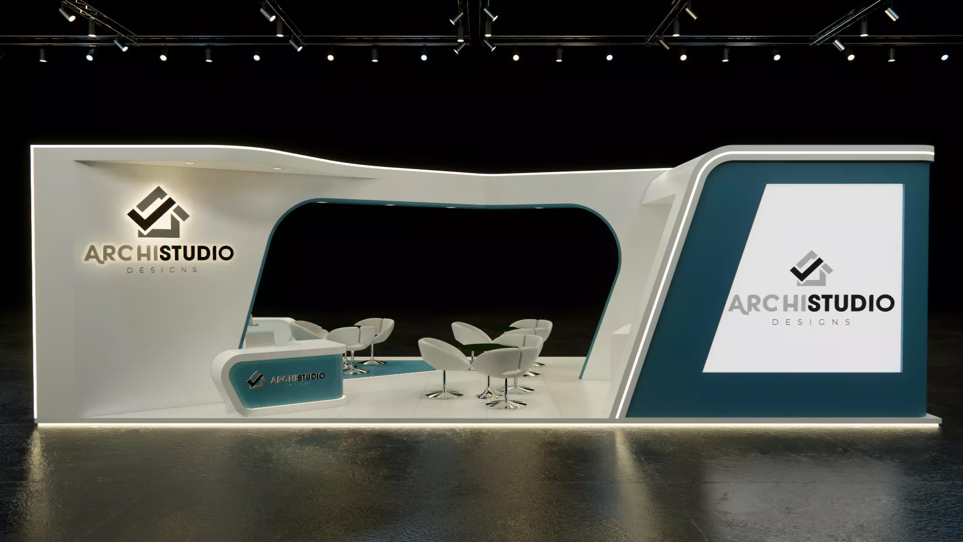 Exhibition booth design 3D model 12m x 6m 3D model_4