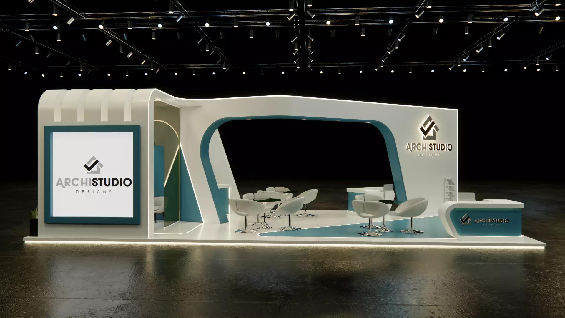 Exhibition booth design 3D model 12m x 6m 3D model_0