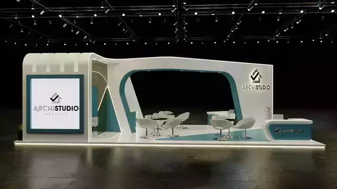 Exhibition booth design 3D model 12m x 6m