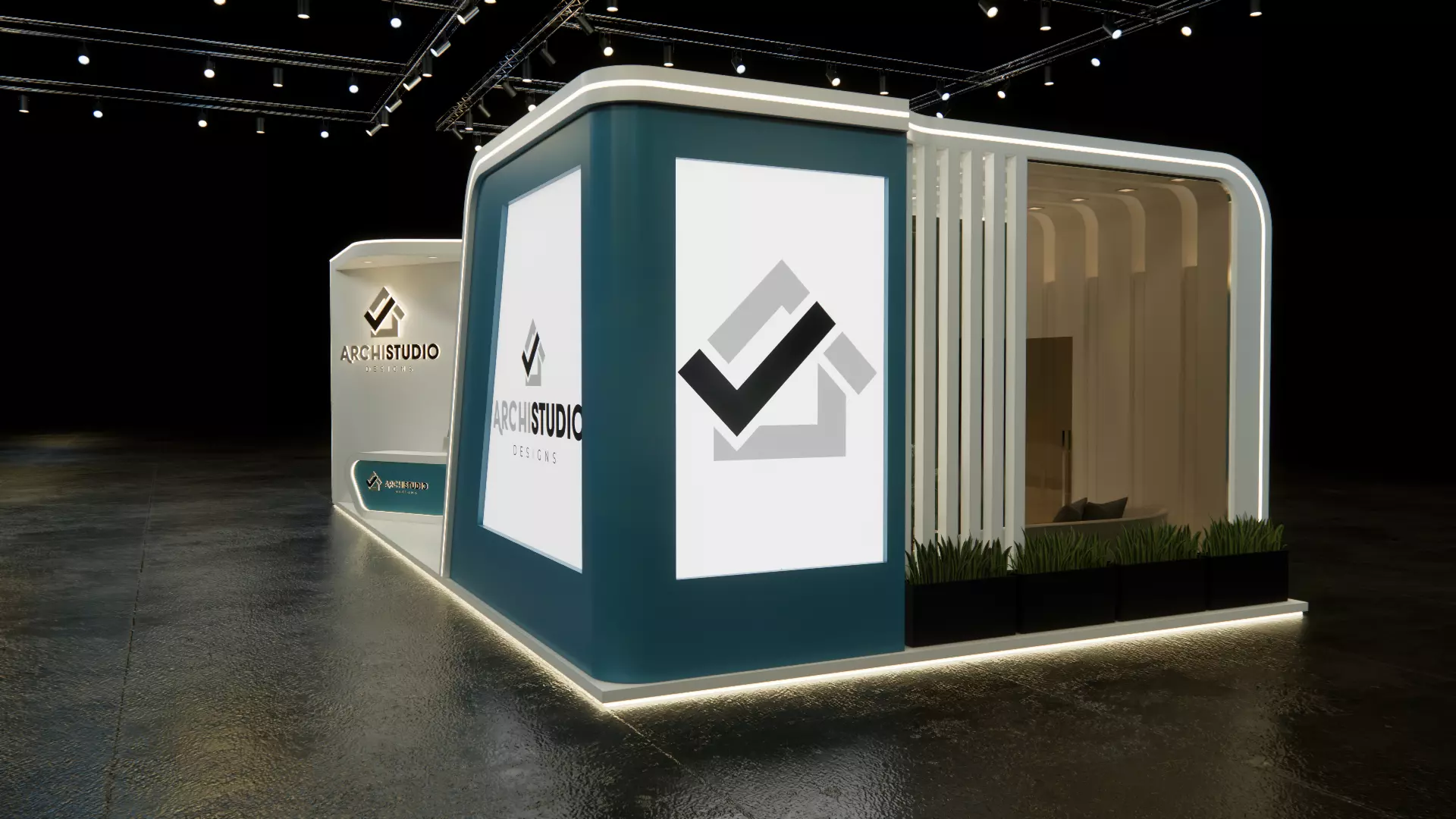 Exhibition booth design 3D model 12m x 6m 3D model_6