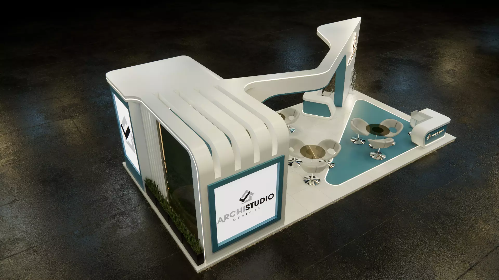 Exhibition booth design 3D model 12m x 6m 3D model_14