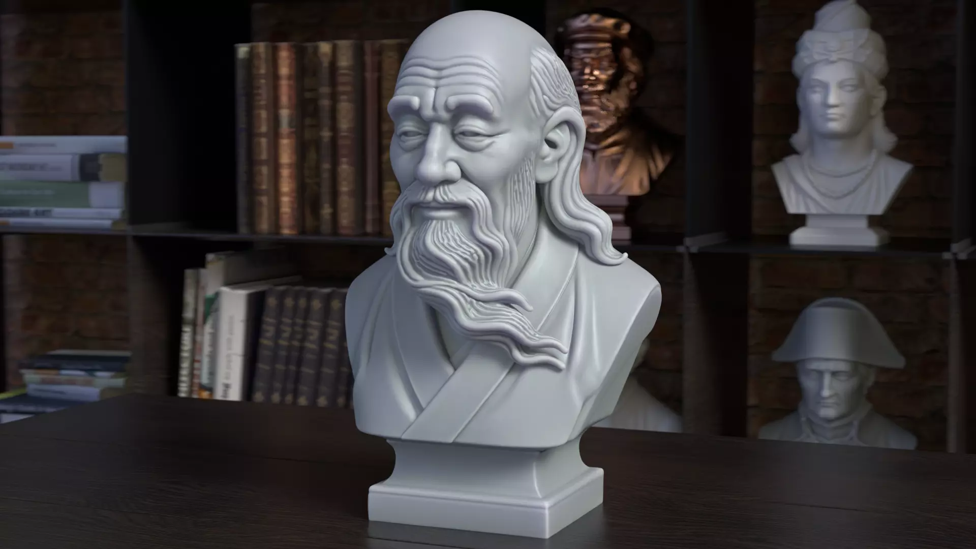 Laozi Bust Sculpture 3D Printable STL File 3D print model
