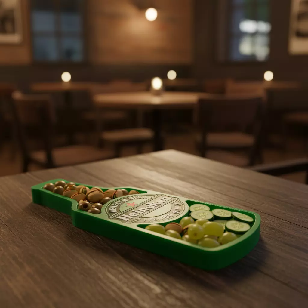 HEINEKEN BOTTLE SNACK TRAY 3D print model_1