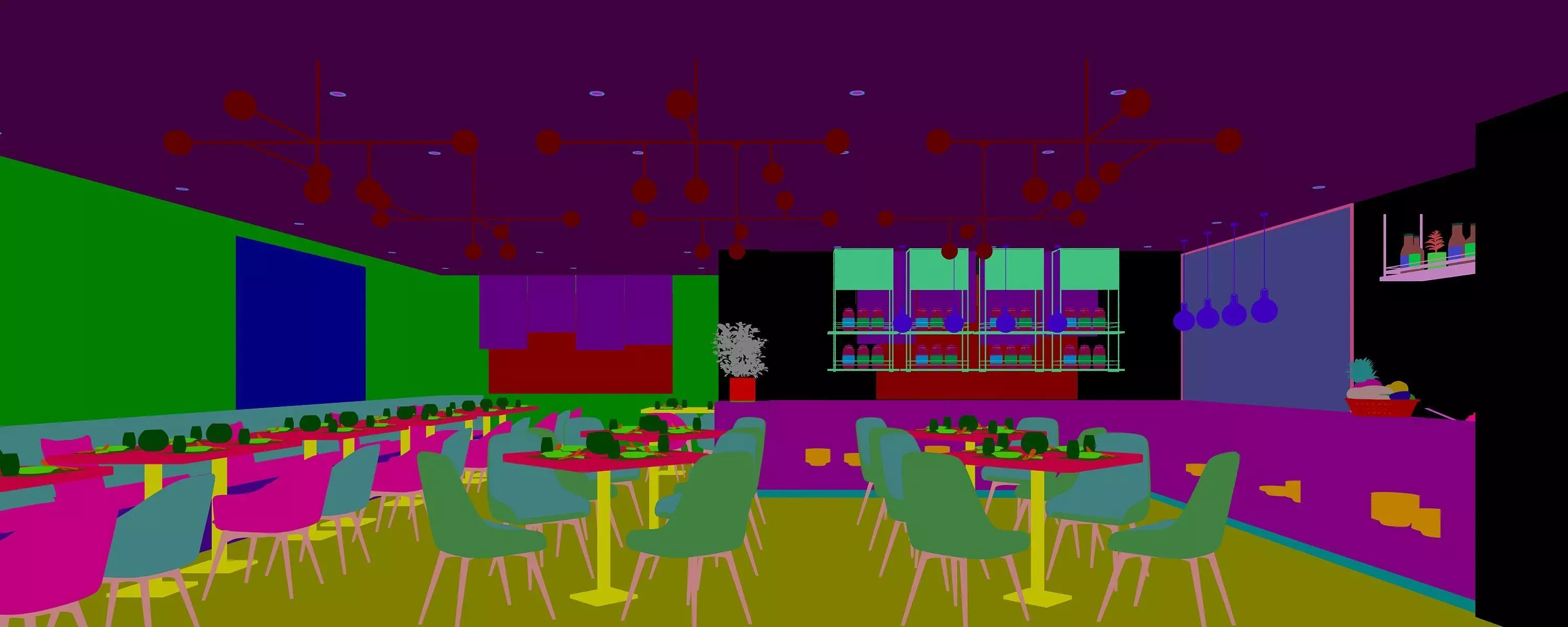 restaurant interior scenes 3D model_6