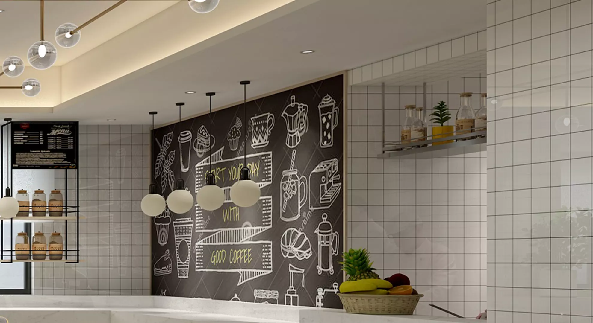 restaurant interior scenes 3D model_3