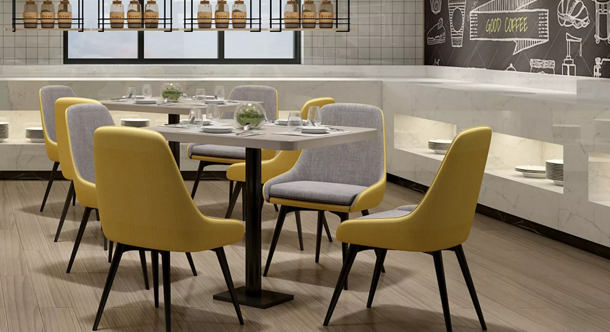 restaurant interior scenes 3D model_2