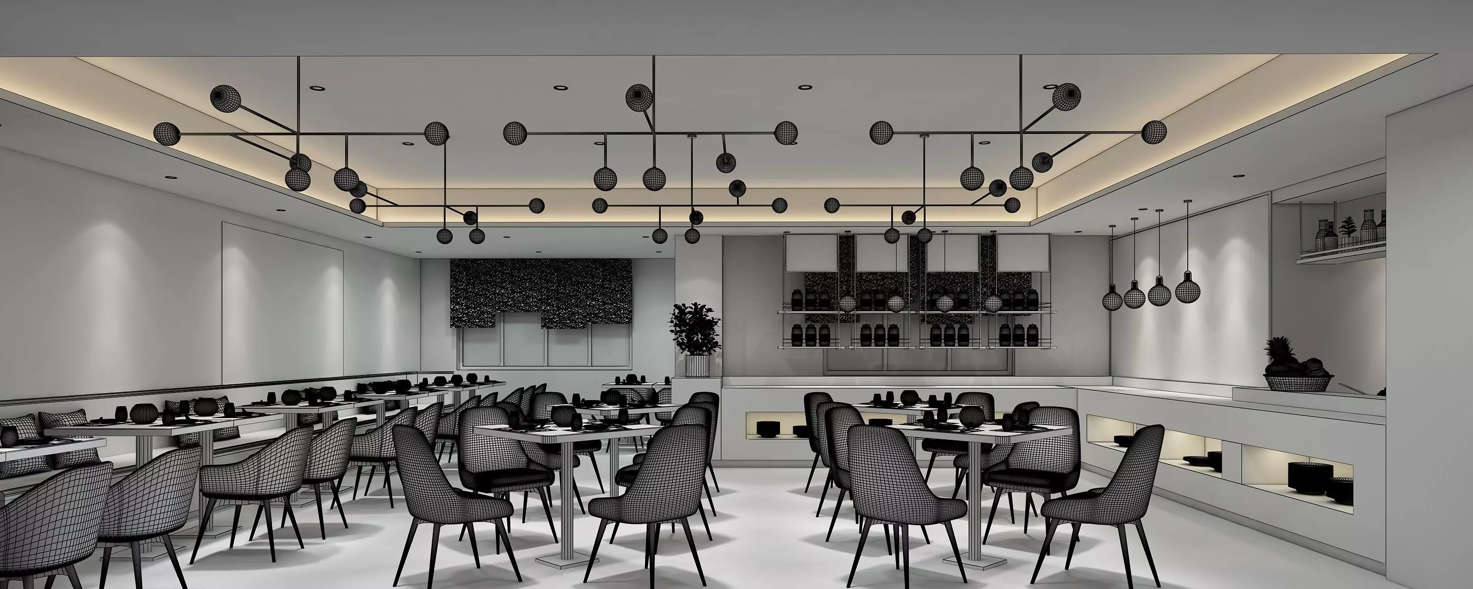 restaurant interior scenes 3D model_5