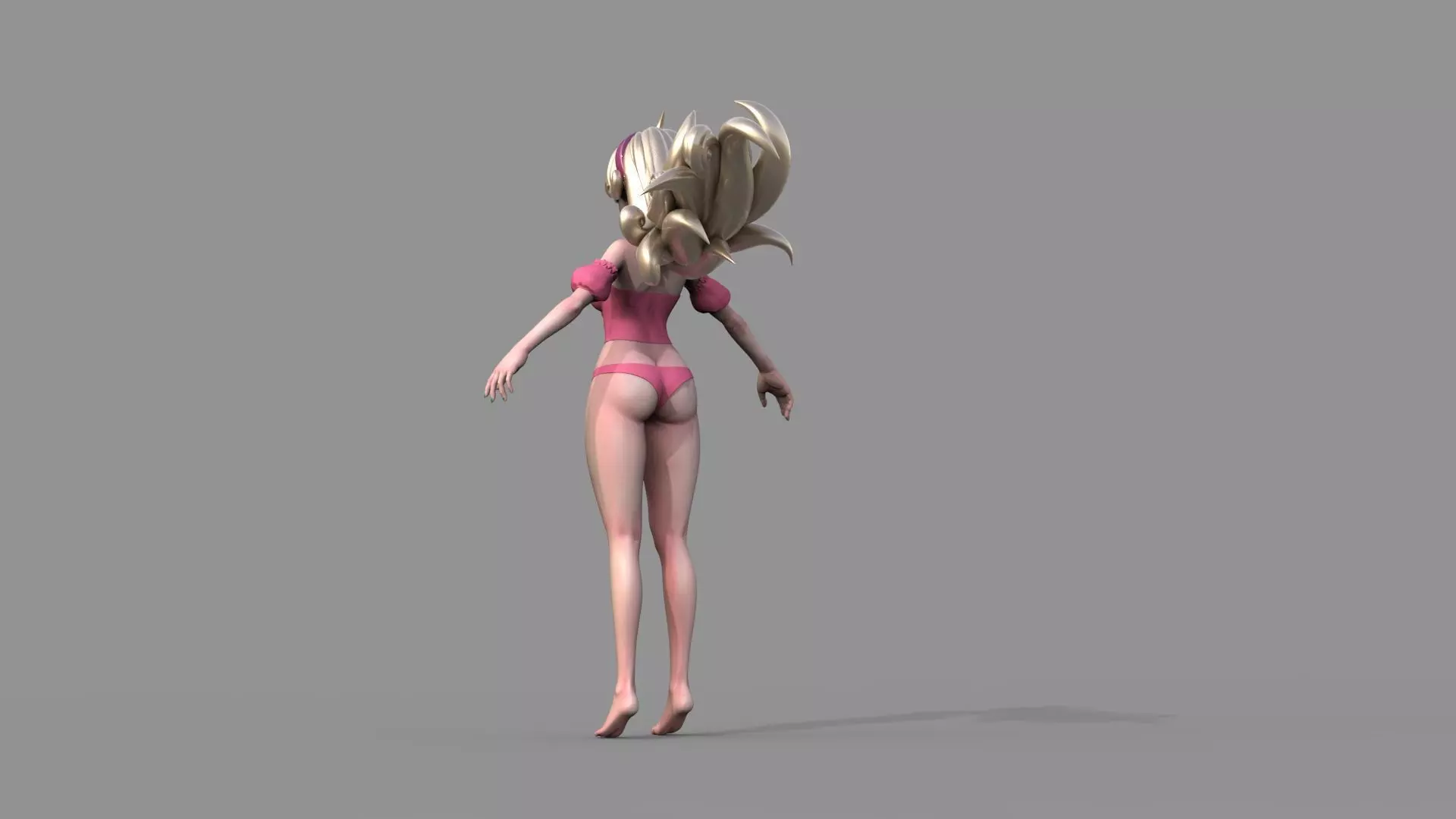 Fantasy anime girl 3D model_15