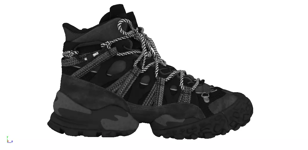 Cyberpunk Techwear scifi future army military combat boot Low-poly 3D model_1