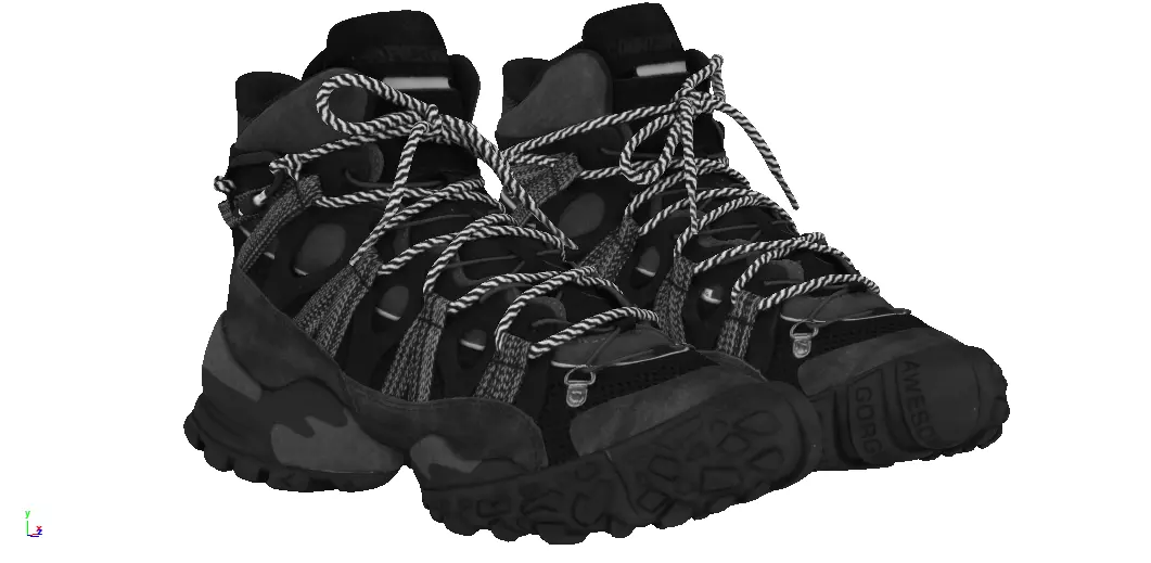 Cyberpunk Techwear scifi future army military combat boot Low-poly 3D model_0