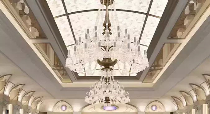 Wedding Banquet Hall 3D model 2