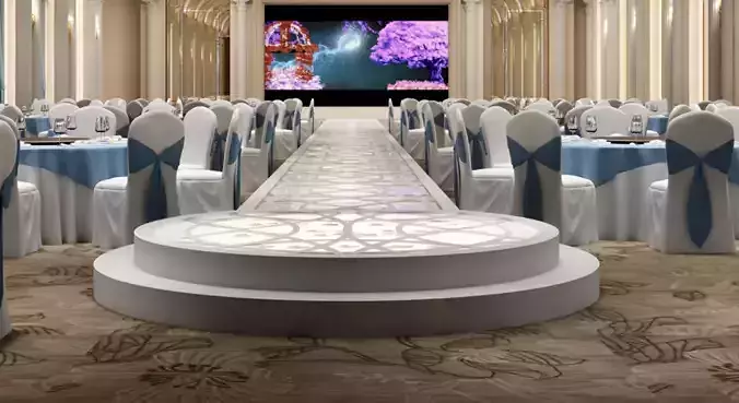 Wedding Banquet Hall 3D model 3