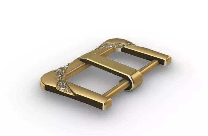 3D Luxury Belt Buckle Gold Accessory with Gemstone Details 3D model_2