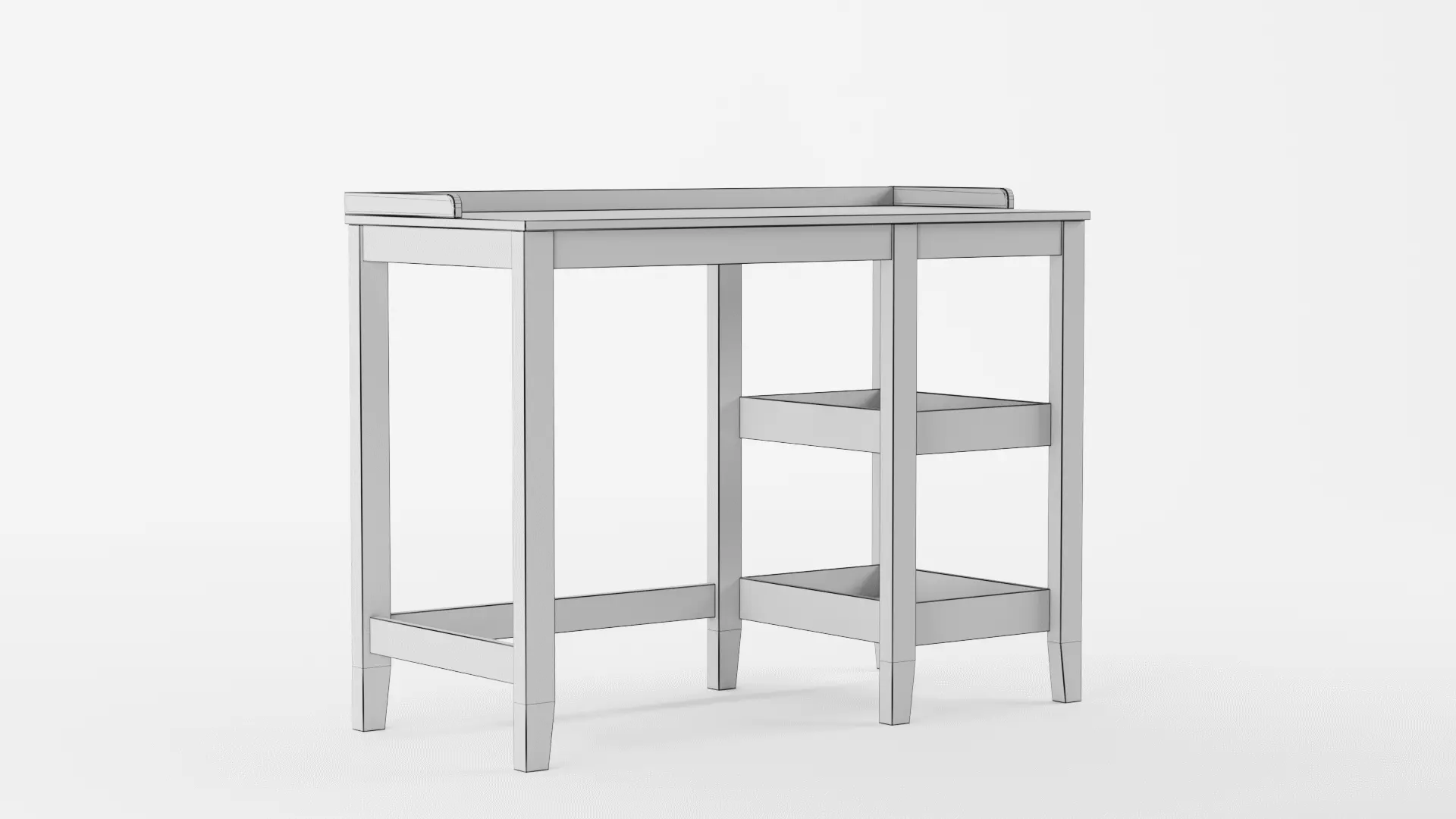 Eleanor Single Pedestal Desk 3D model_12