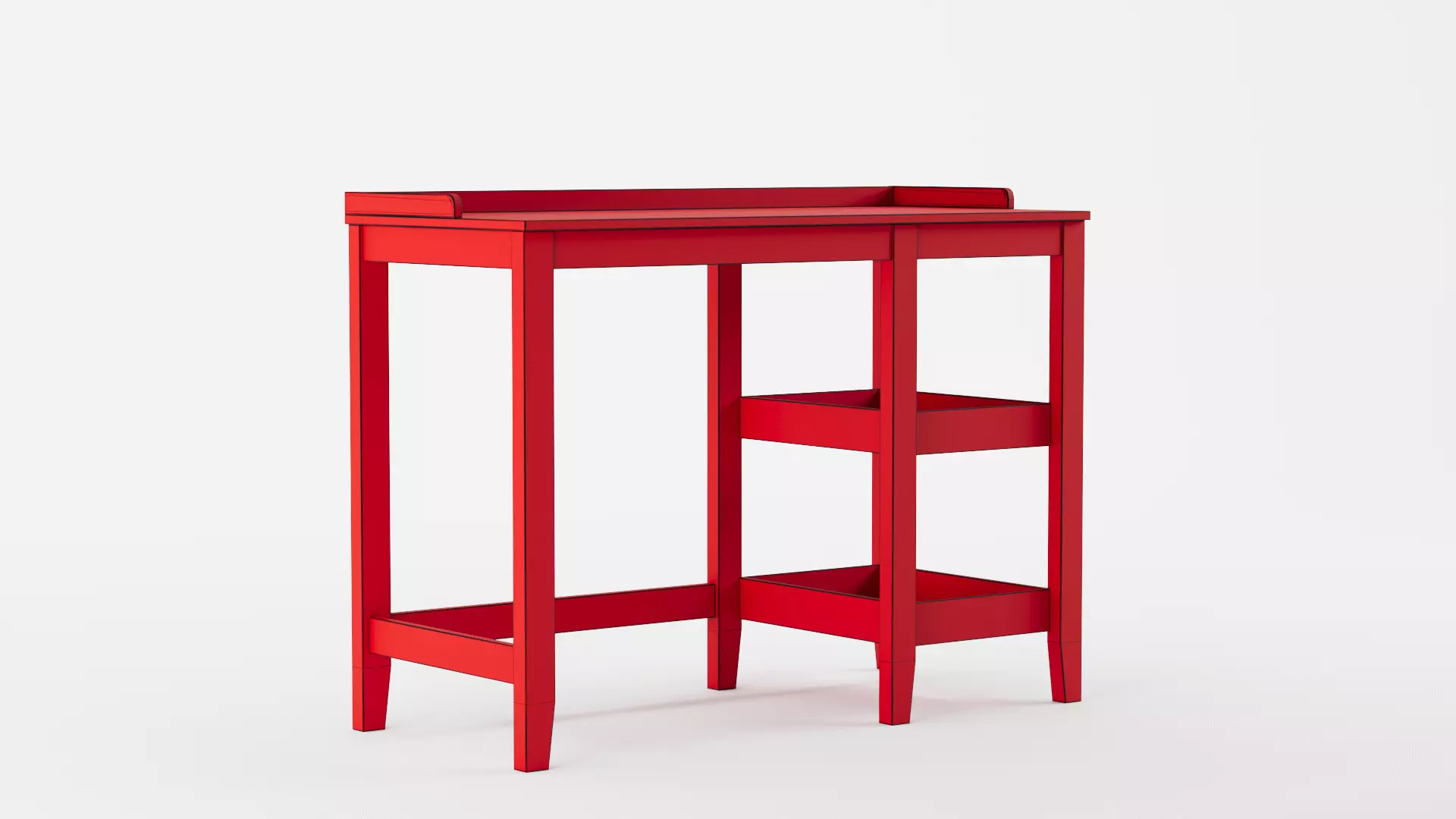 Eleanor Single Pedestal Desk 3D model_11