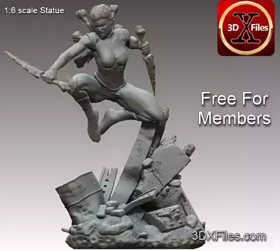 Marrow  - Marvel X-men Statue - 3D Print File STL