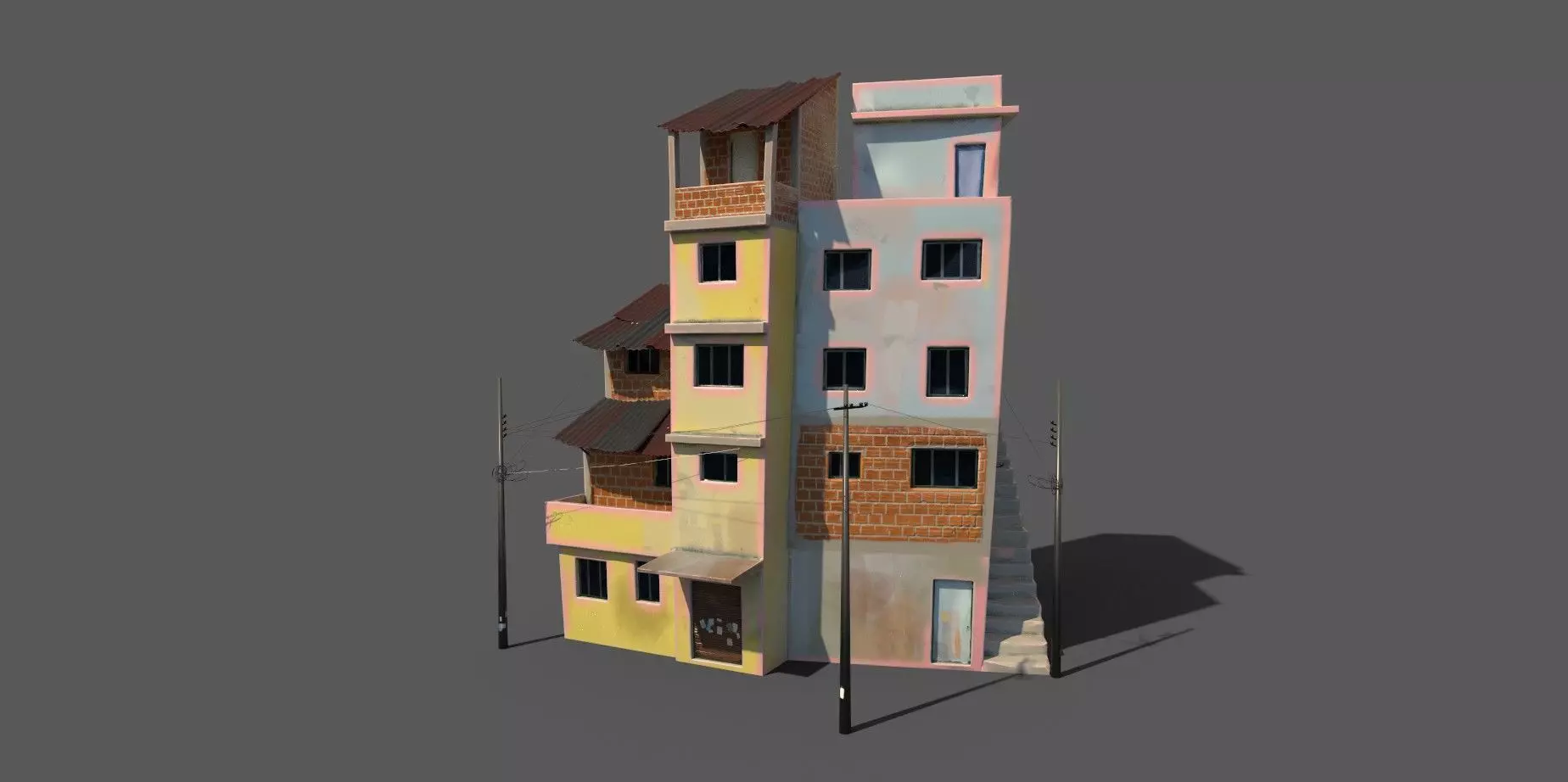 House 02 Low-poly 3D model_0