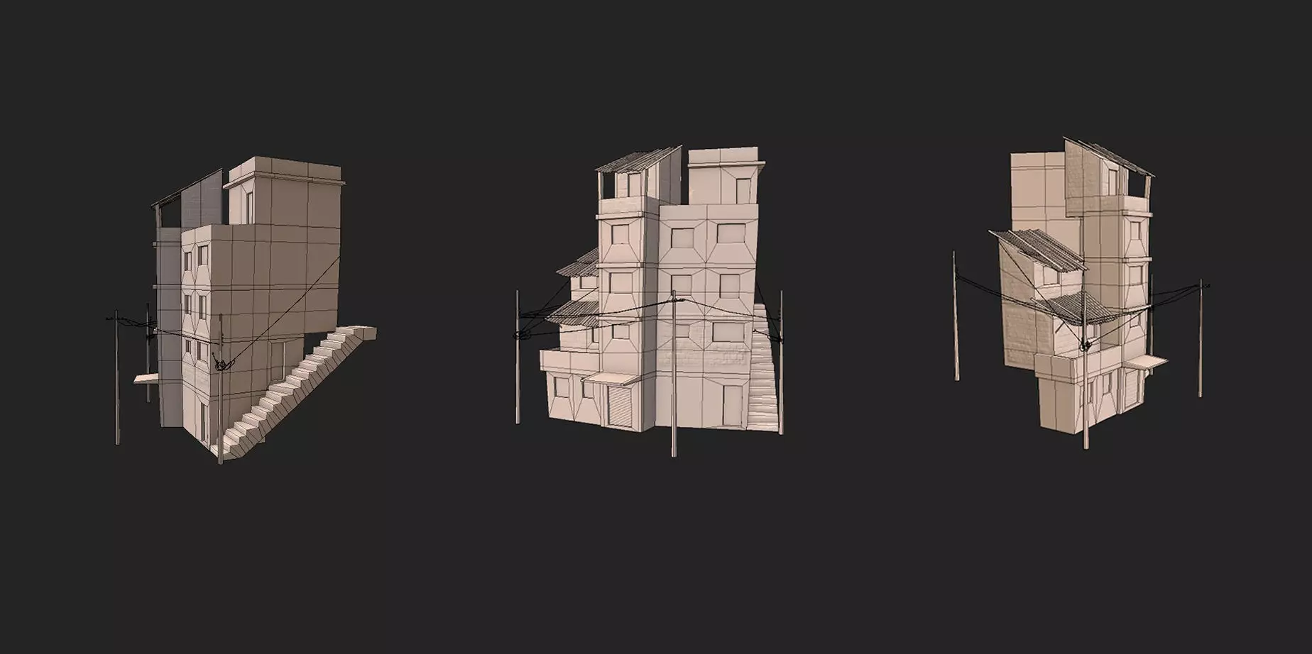 House 02 Low-poly 3D model_3