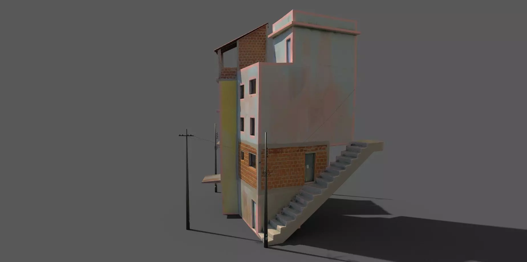 House 02 Low-poly 3D model_1