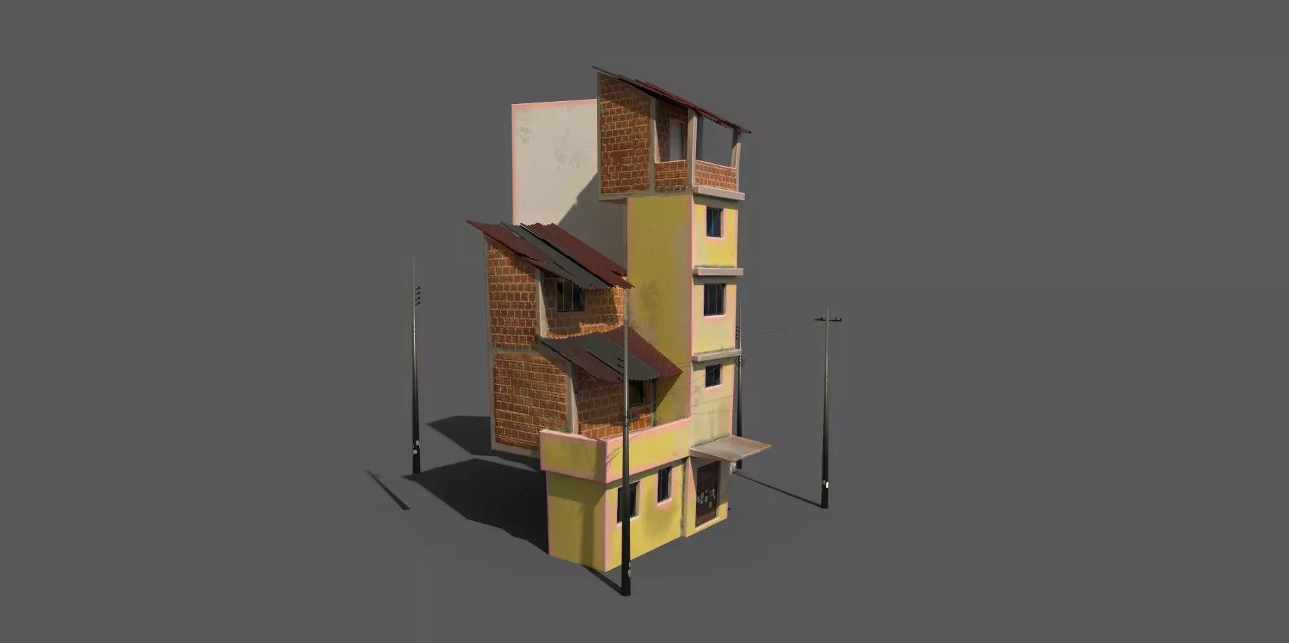 House 02 Low-poly 3D model_2