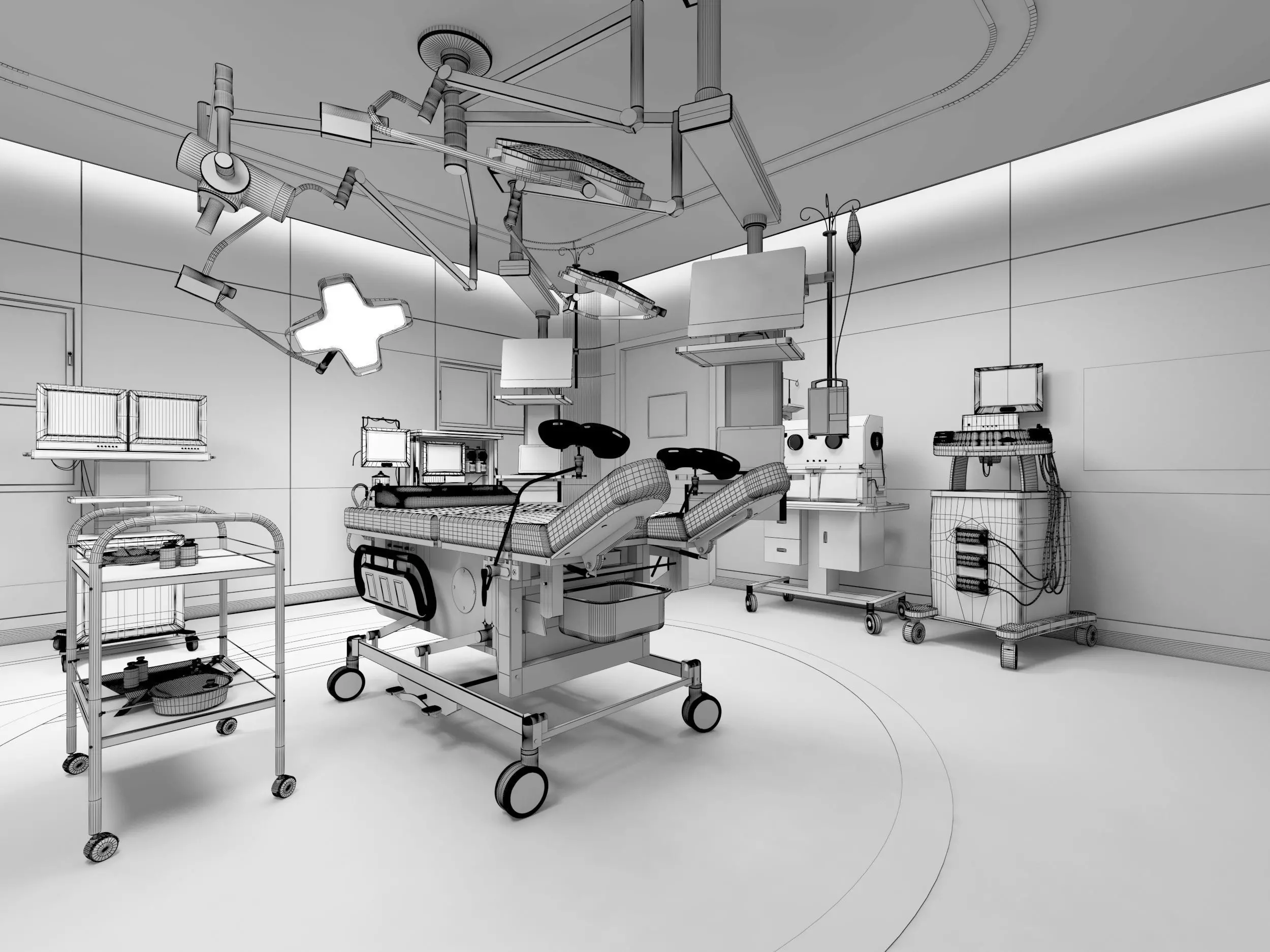 operating room Low-poly 3D model_5