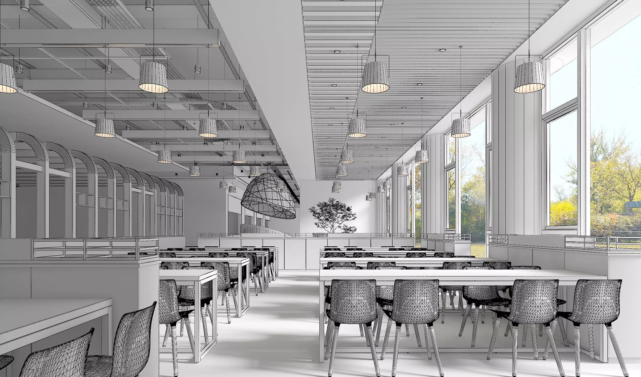 restaurant interior 3D model_5