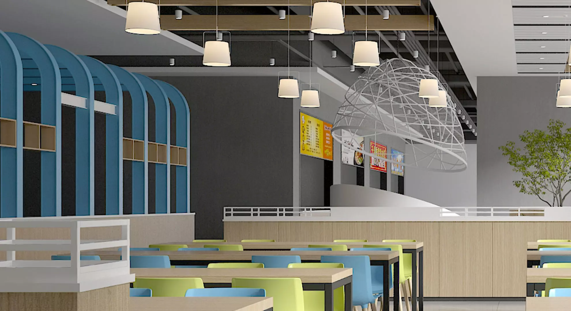 restaurant interior 3D model_3