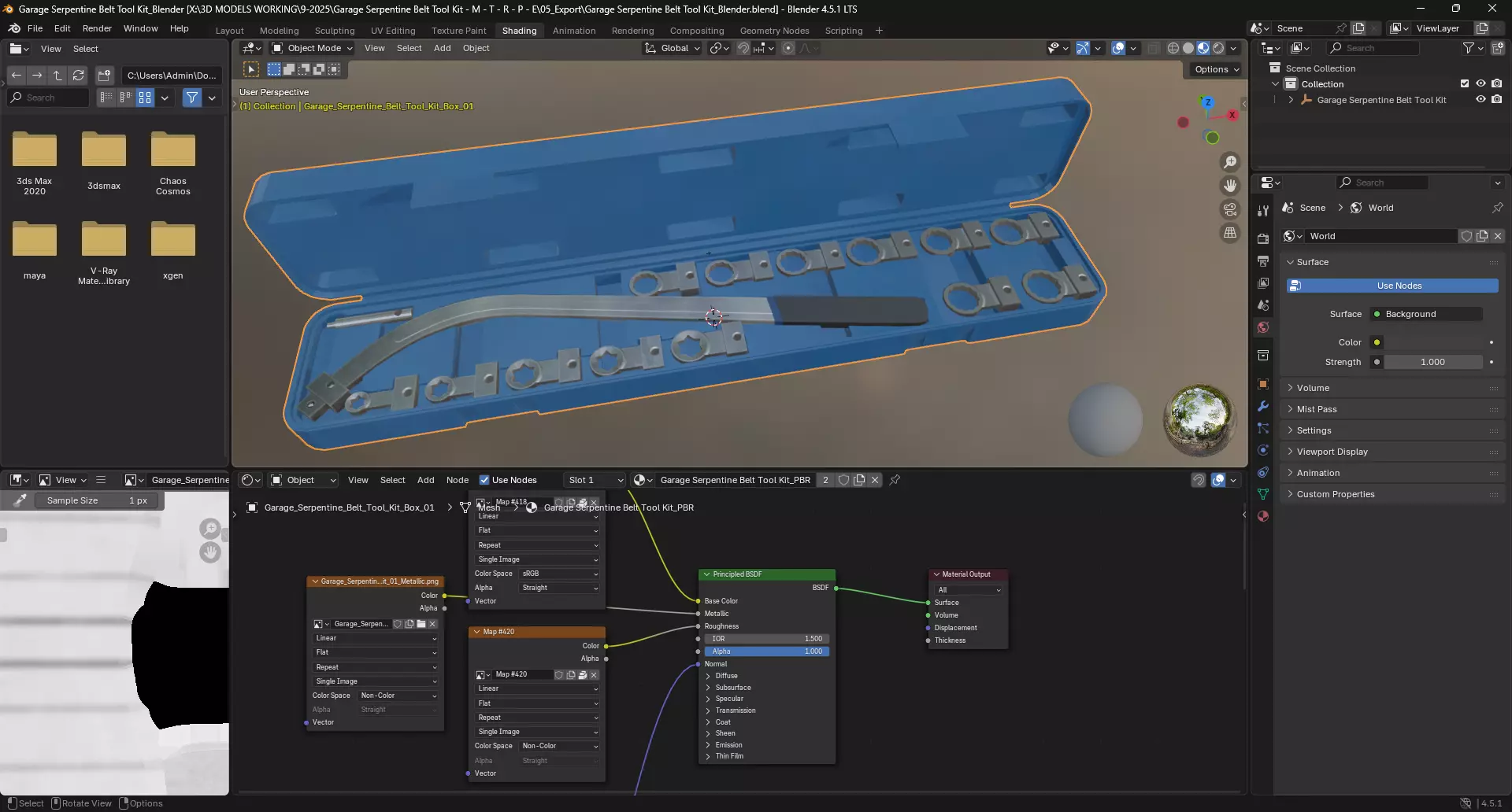 Garage Serpentine Belt Tool Kit 3D model_8