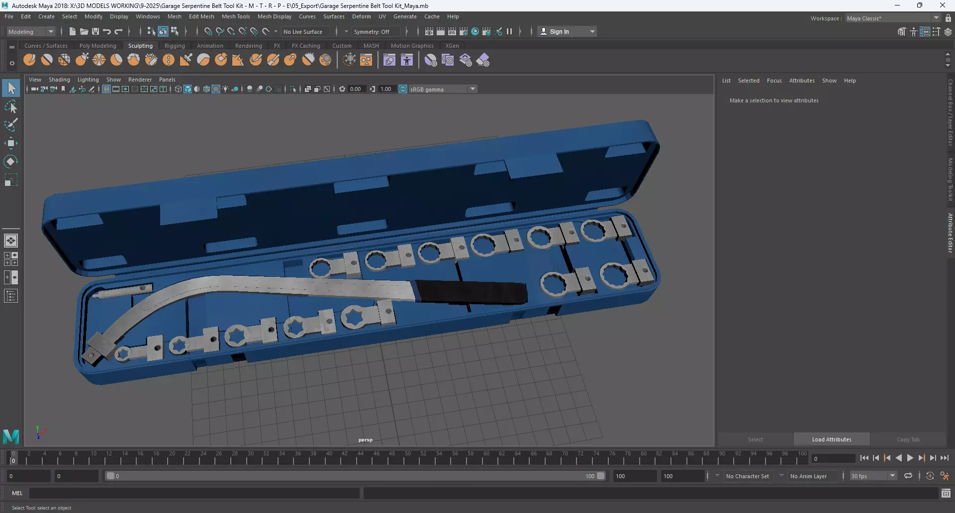 Garage Serpentine Belt Tool Kit 3D model_11