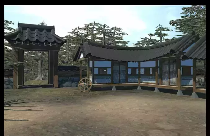 Korean Village 3D Model Pack