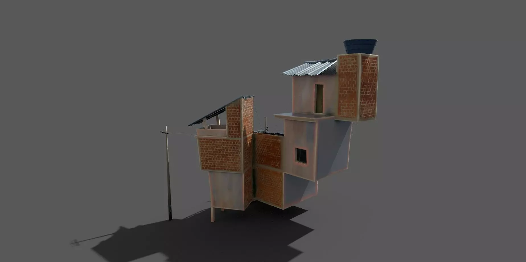 House 01 Low-poly 3D model_1