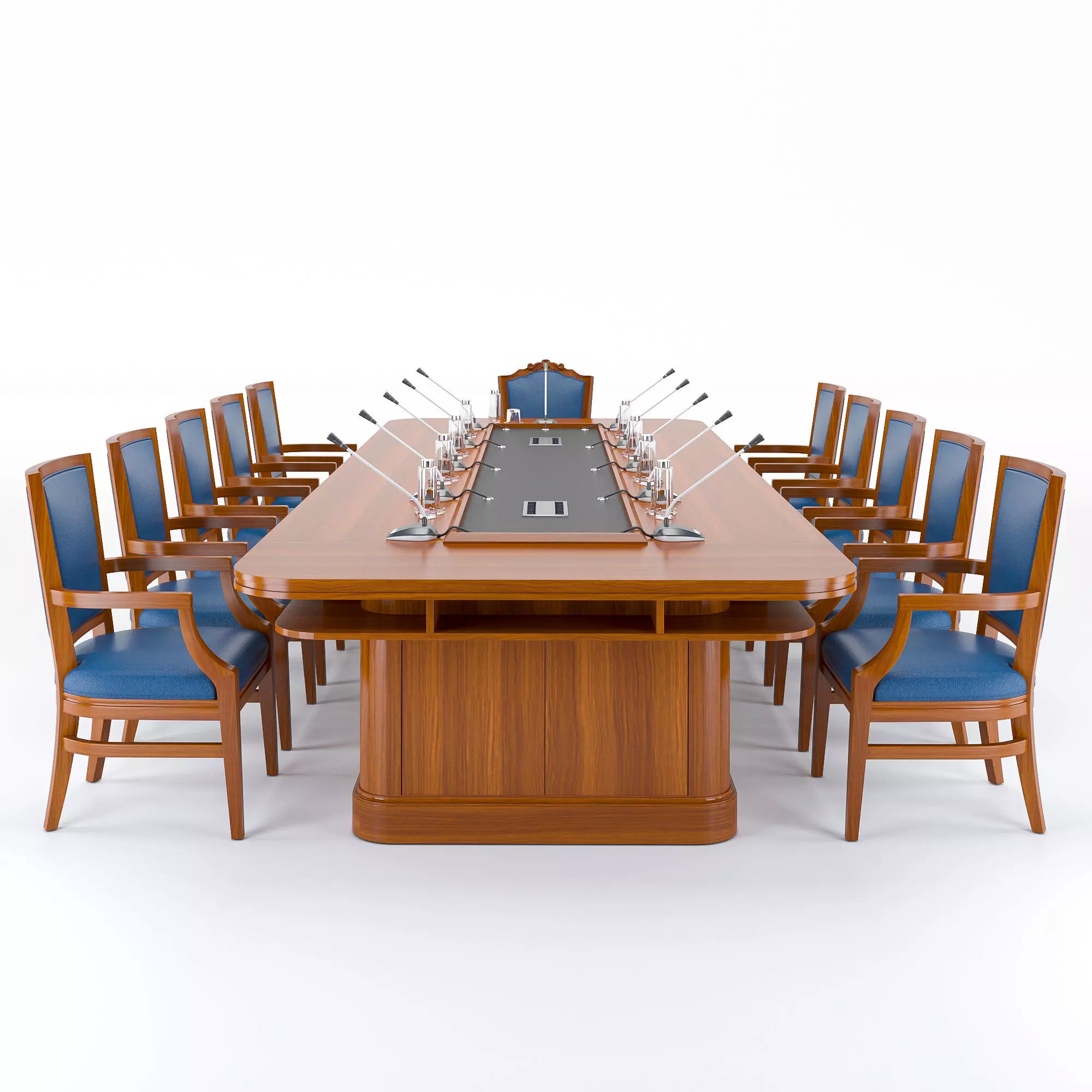 Meeting table and chairs set 3D Model Low-poly 3D model_0
