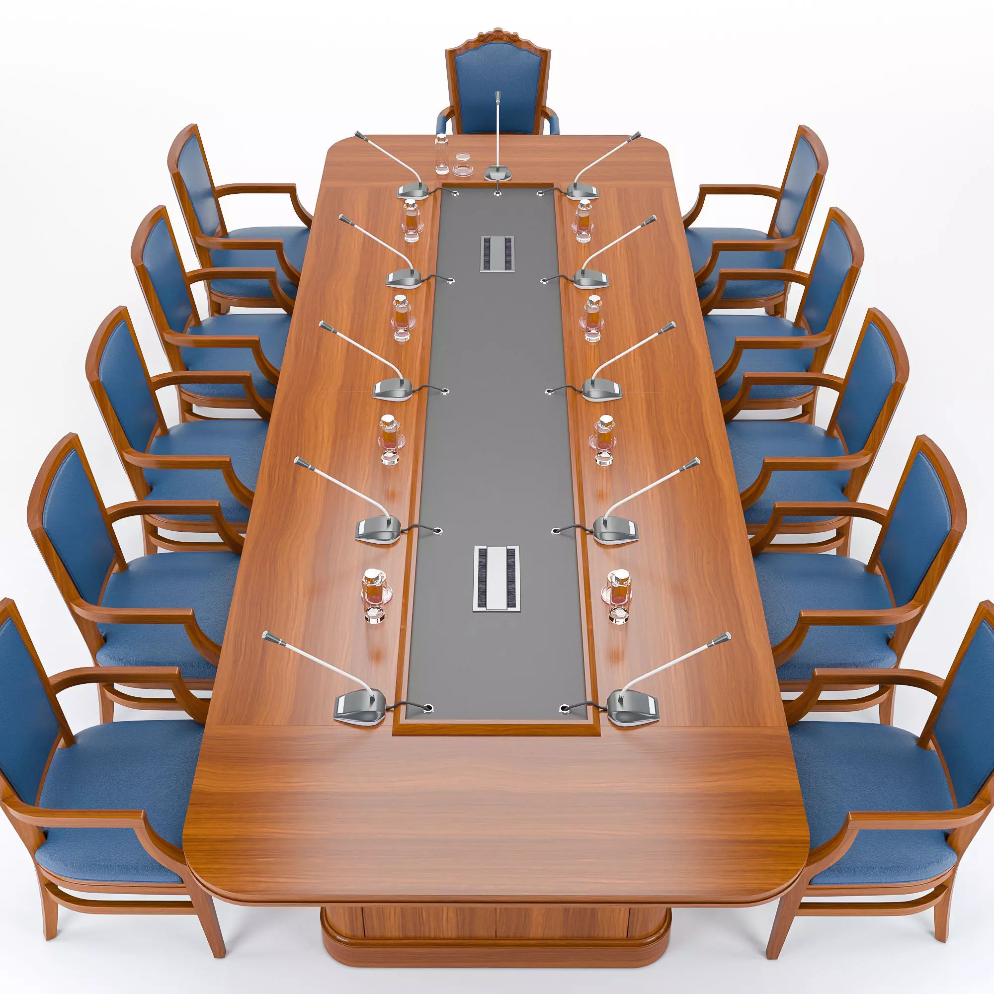 Meeting table and chairs set 3D Model Low-poly 3D model_1