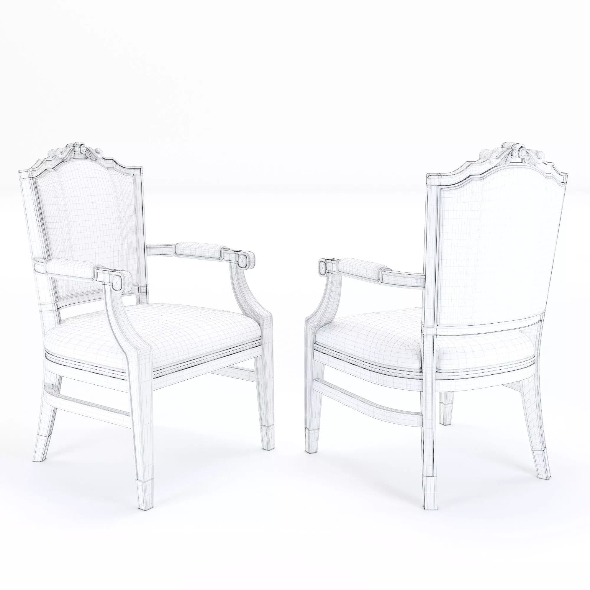Meeting table and chairs set 3D Model Low-poly 3D model_7